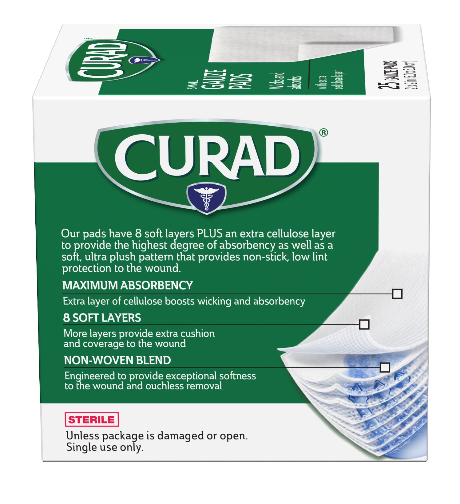 Amazon.com: CURAD Sterile Pro-Gauze Pads, Not Made from Natural