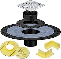 Vista 1 de Kit de brida para desagüe de ducha compatible con desagüe de ducha Schluter Systems kerdi, con brida vertical ABS de 2 pulgadas, tubo de plástico