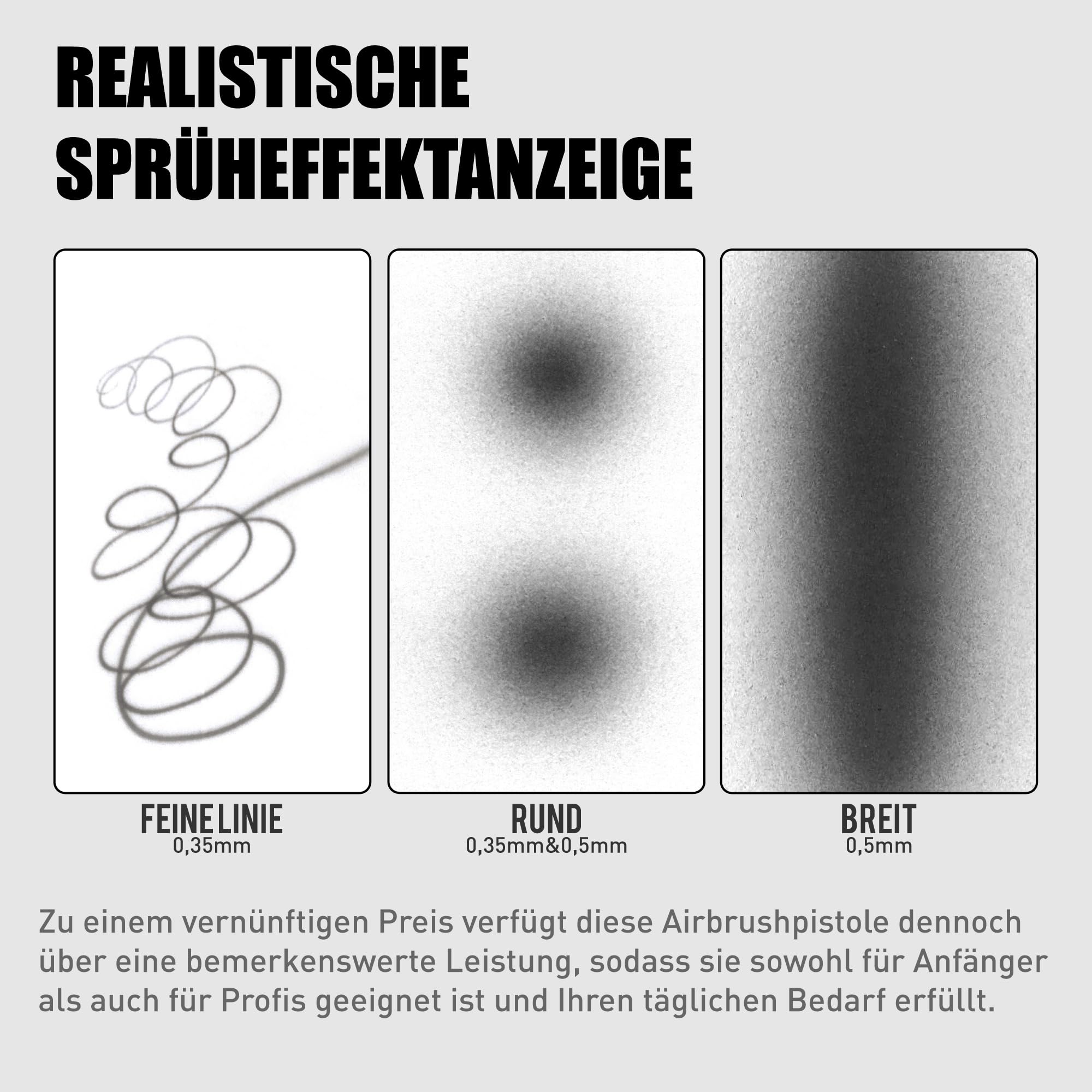 Gaahleri Airbrush-Set Dual-Action-Schwerkraft 0,35 & 0,5 mm Nadel 1/2 & 1/4 oz Becher