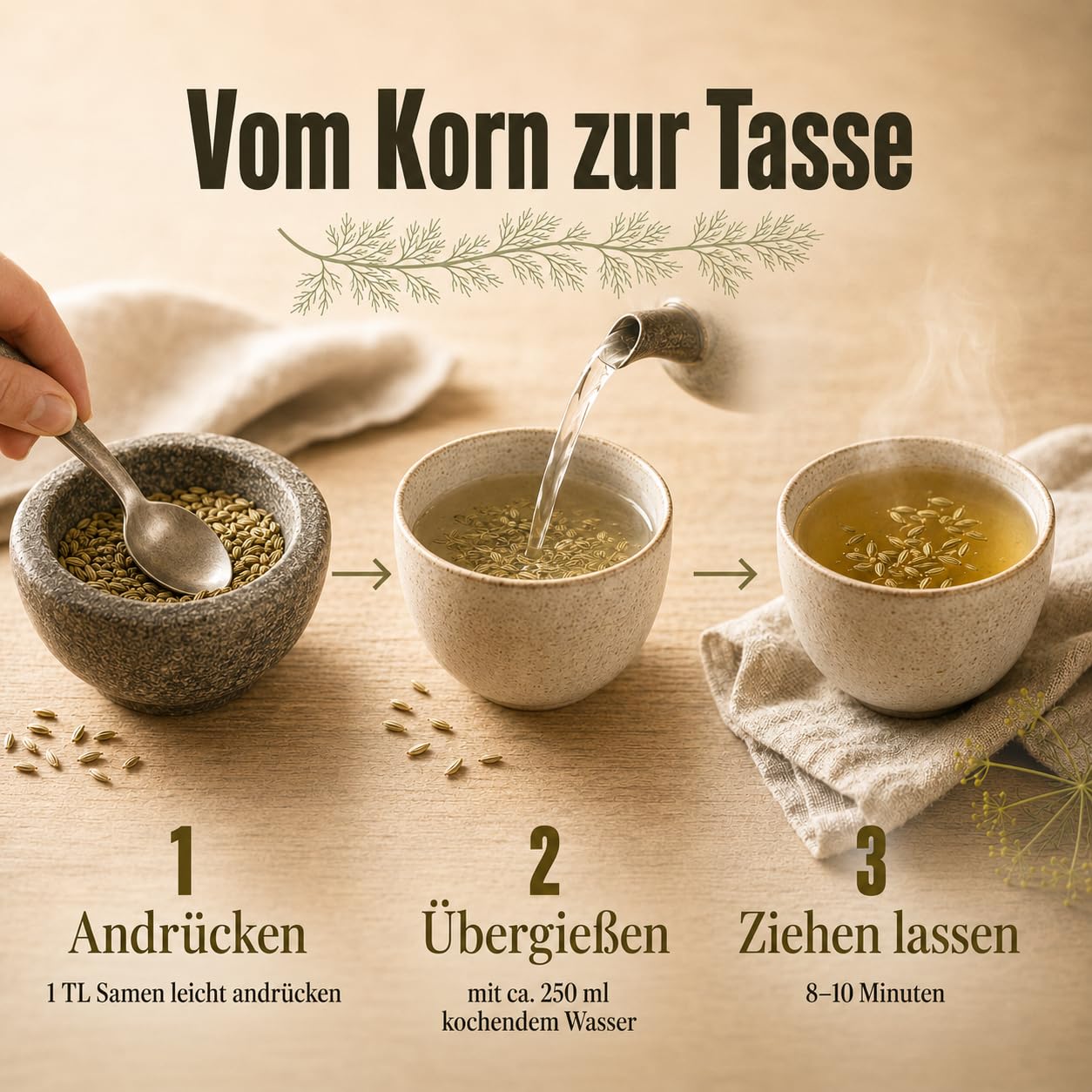 GiDeli Fenchelsamen Ganz aus Ägypten 3x5kg - 100% Naturrein & ohne Zusatzstoffe - Premium Fenchelsaat für Fencheltee, Kräutertee & Brotgewürz - Mediterrane Würze mit Anisnote