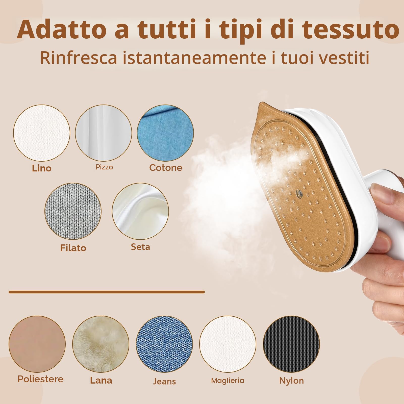 Mini Macchina Da Stiro Portatile, Girevole A 180°, Ferro Da Stiro A Vapore Manuale, Riscaldamento Rapido, Legato A Cavo, Pieghevole, Supporto Per Ferro Da Stiro A Secco E Bagnato, Per Indumenti Da