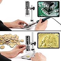 Vista 4 de Ninyoon Microscopio 4K con soporte profesional para iPhone Android PC, 50-1000X Microscopio digital USB endoscopio HD cámara para todos