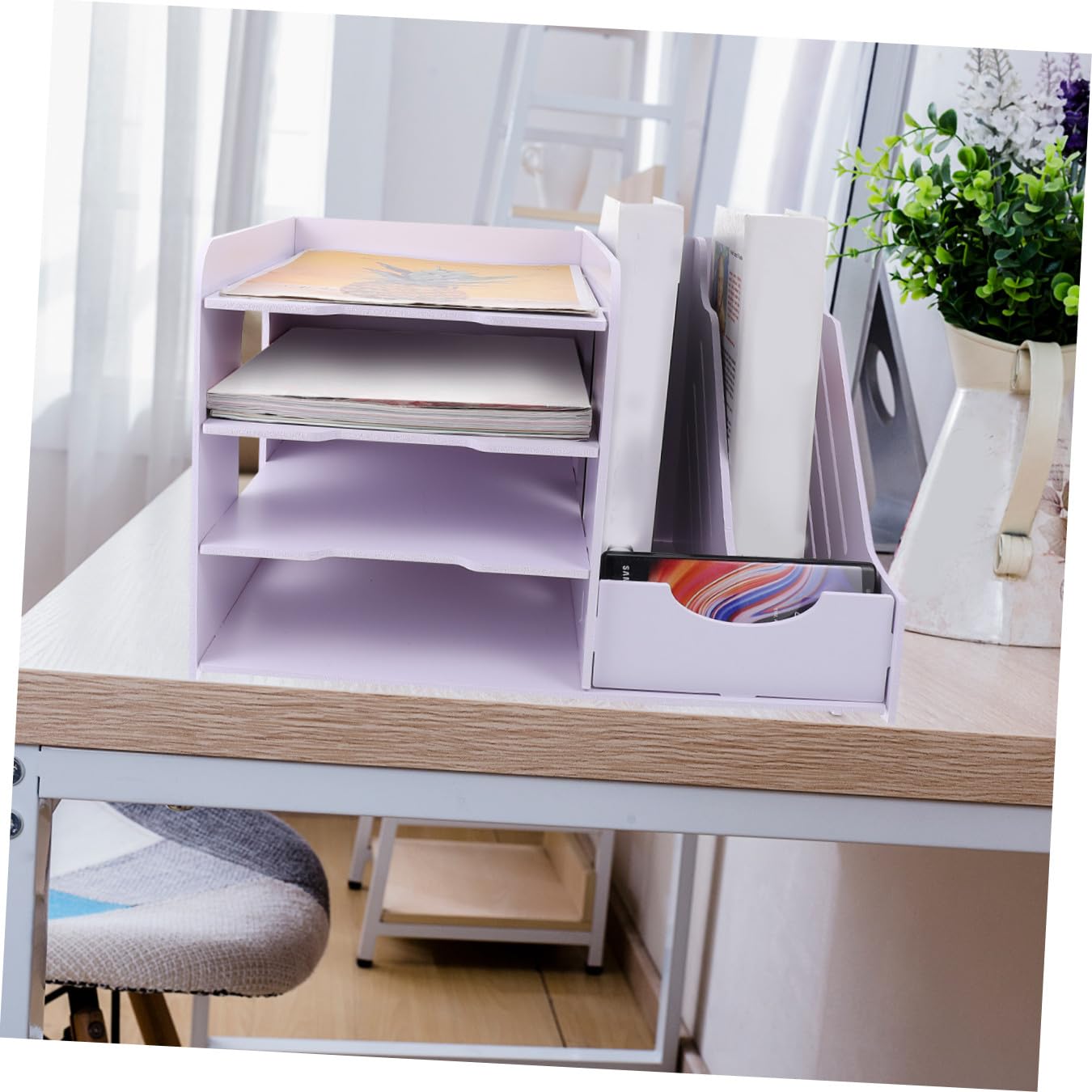Mehrschichtiges Schreibtisch-Aktenregal – Praktischer Büro-Aktenhalter für effizientes Sortieren und Aufbewahren von Dokumenten, ideal für Zuhause und Büro