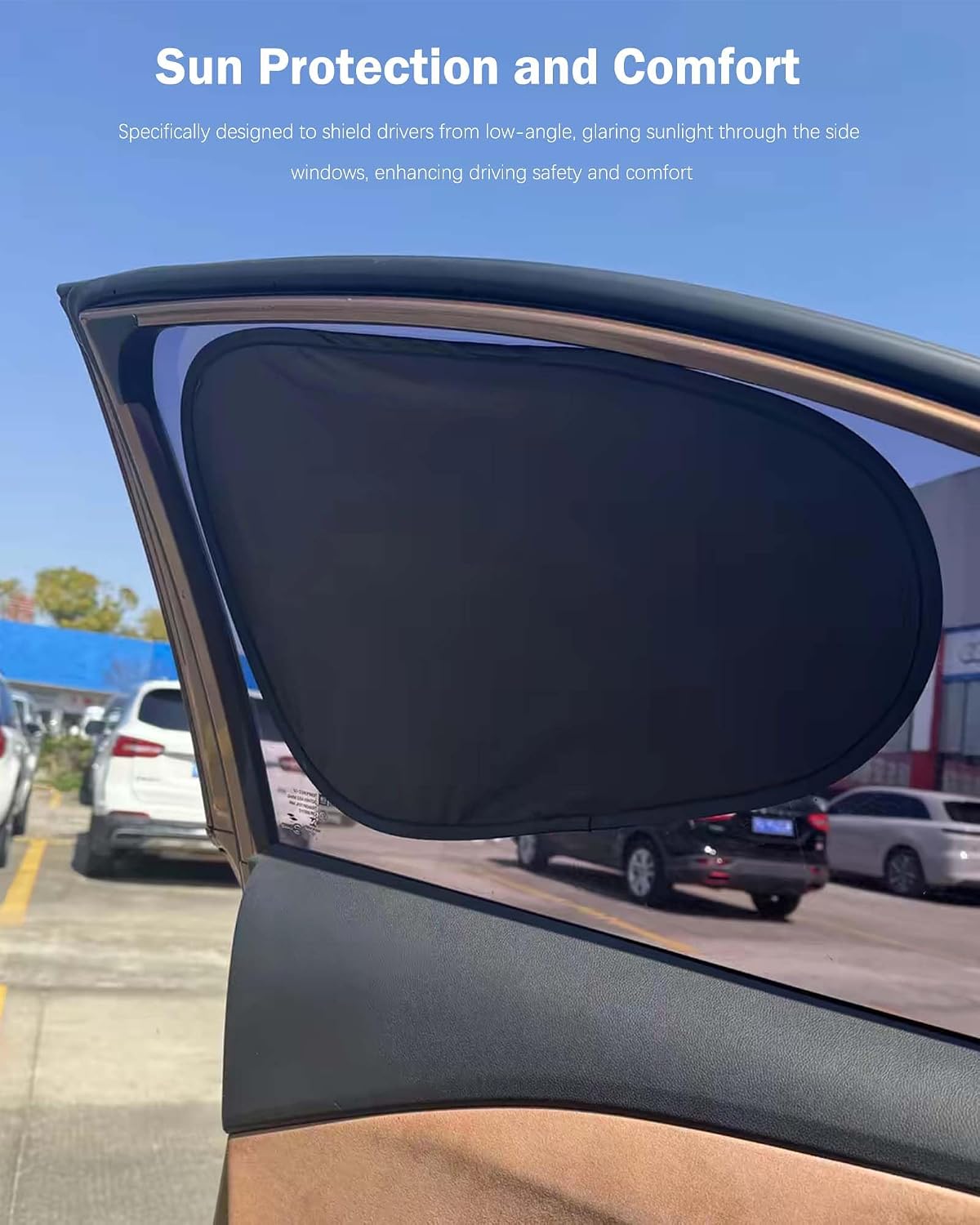 4 Pack Car Shades for Side Windows - Static Adsorption, Reusable & Foldable Sun Protection for Drivers and Road Trippers