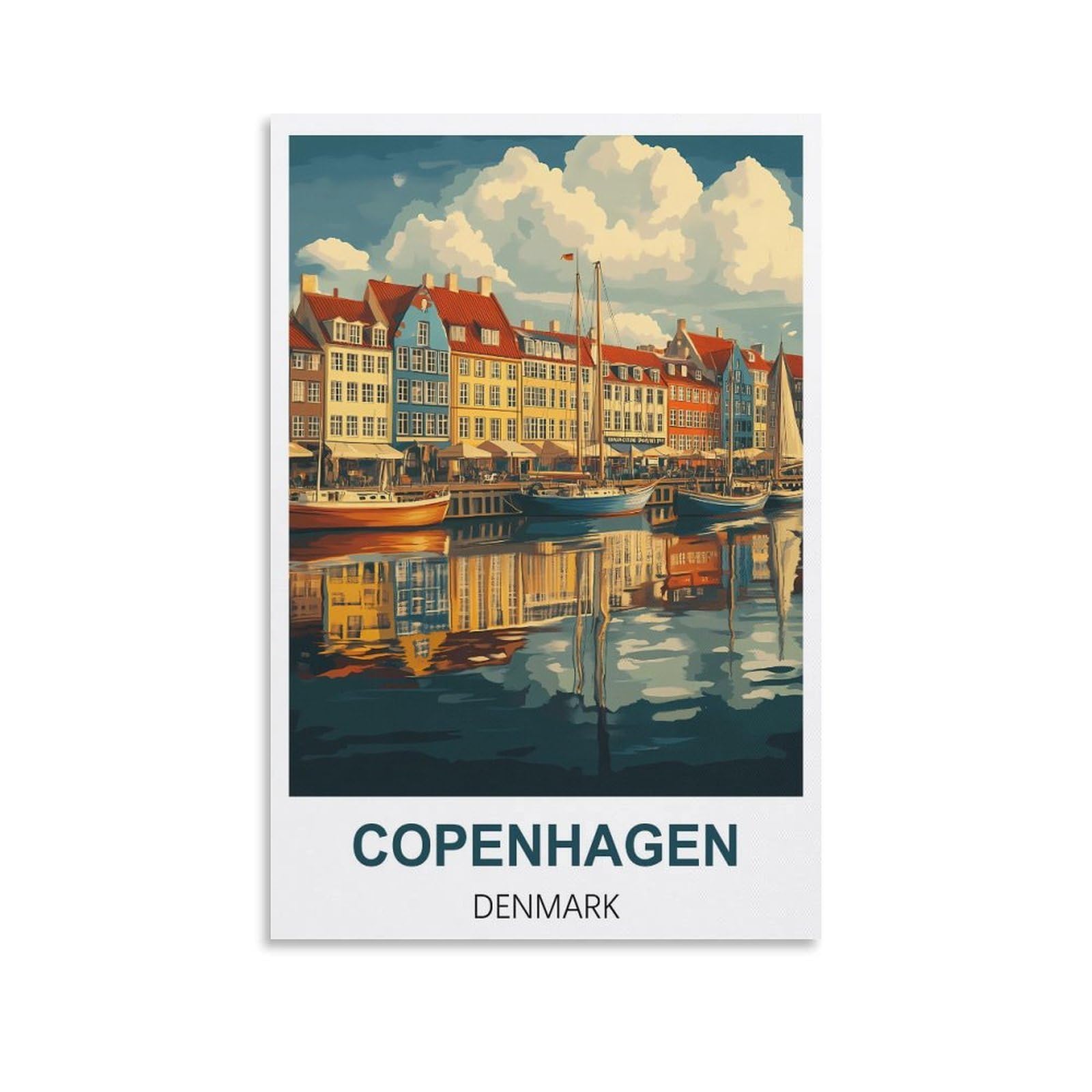 EZMLFA DIY 5D Diamond Painting Kits for Adults,Copenhagen Denmark DIY Diamond Art Kits Gem Painting Crafts for Home Wall Decor 40x40cm