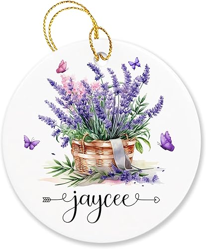 Recuerdo de flores de lavanda de Navidad 2023, adorno de primera Navidad de flor de lavanda, regalos personalizados de lavanda para mujeres, adorno Recuerdo de flores de lavanda de Navidad 2023, adorno de primera Navidad de flor de lavanda, regalos personalizados de lavanda para mujeres, adorno