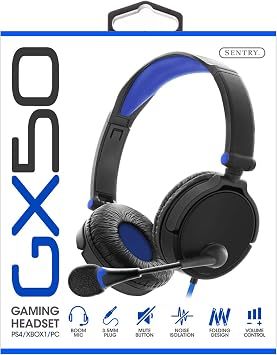 SENTRY Industries GX50 Gaming Headset for PS4 / Xbox/PC - Color May Vary Red, Green, Blue
