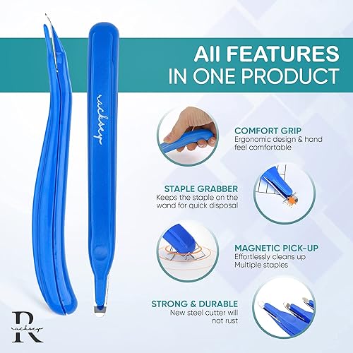 Miniatura 6 de Removedor de grapas magnético profesional, 6 unidades, extractor de grapas multicolor de fácil agarre para oficina, escuela y hogar