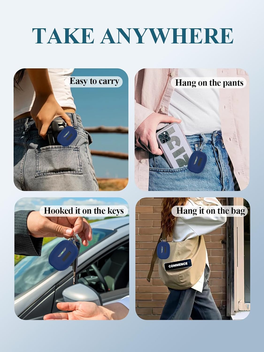 for Raycon Everyday Earbuds (2024 Edition) Case,WUNIAK Soft Silicone Protective Portable Scratch Shock Resistant Shell with Cleaner Kit & Carabiner & Lanyard for Raycon Everyday Earbuds，Blue. - Image 8