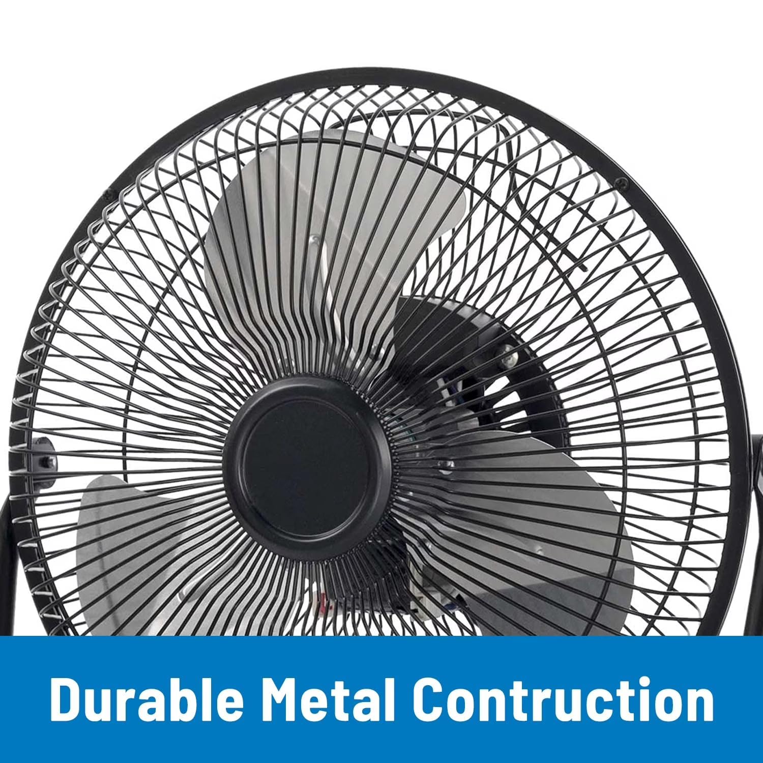 Ventilador de piso de alta velocidad, metal de 9 pulgadas, montaje en pared, portátil, 3 ajustes de velocidad, cabezal inclinable, flujo de aire de 770 CFM para uso doméstico u oficina