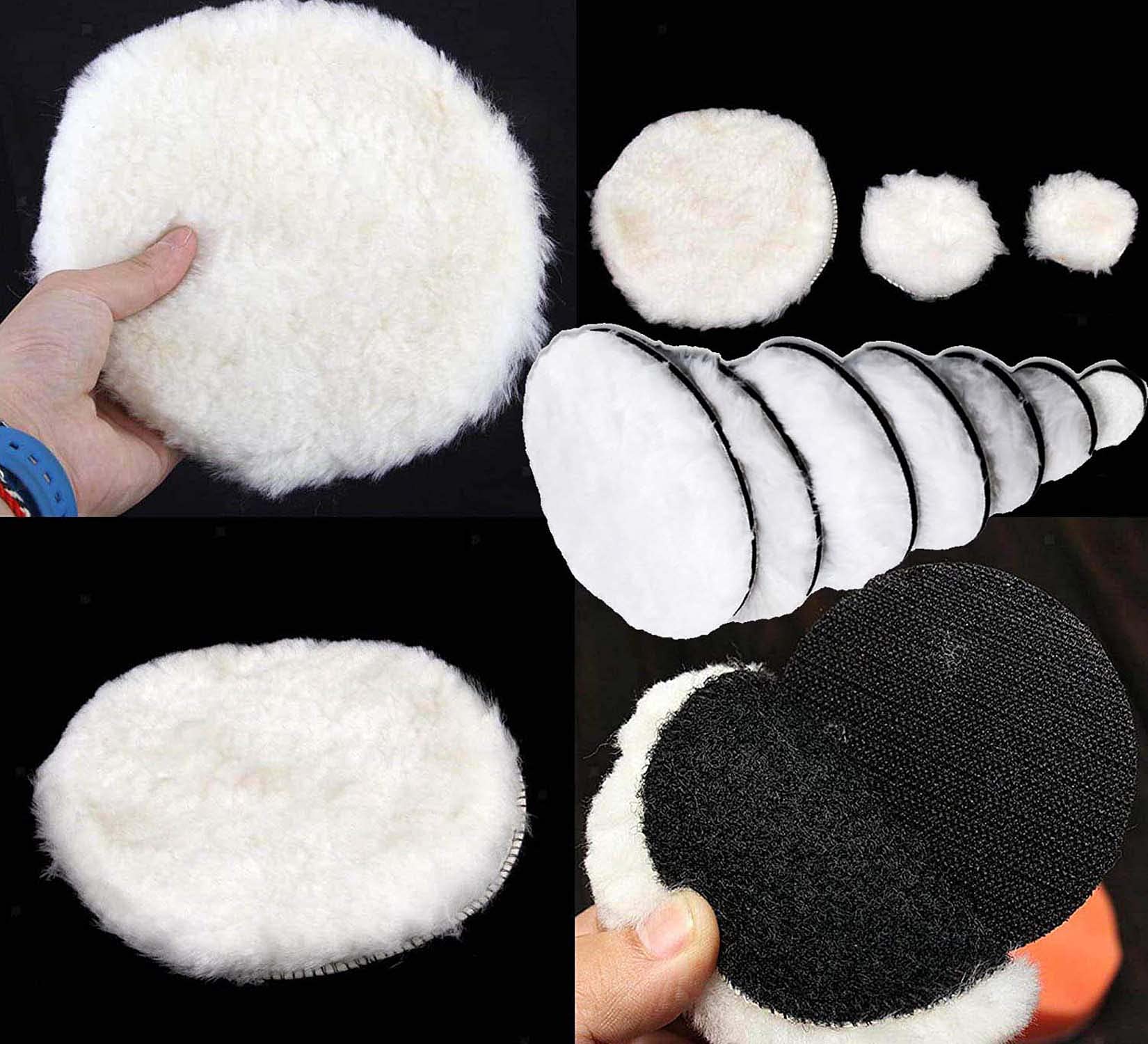 DIY Crafts 25 Pcs, 2" inch Fur Felt Pad White Only, 1"/2"/3"/4"/5/6"/7"inch Fur Felt Pad Felt Soft Wool Car Polishing Polisher Buffing Bonnet Padfor Car B (25 Pcs, 2" inch Fur Felt Pad White Only)