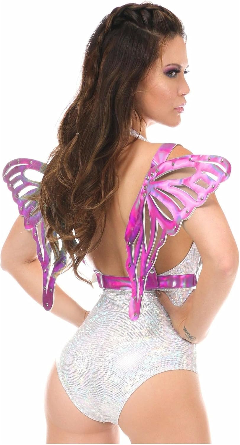 Daisy corsets Women's Daisy Corsets Silver Holo Body Harness