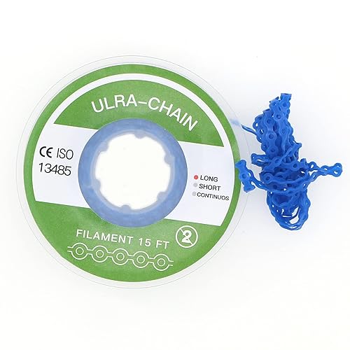 Dentalmall 5M1Roll - Correa de goma elástica para ortodoncia dental larga azul