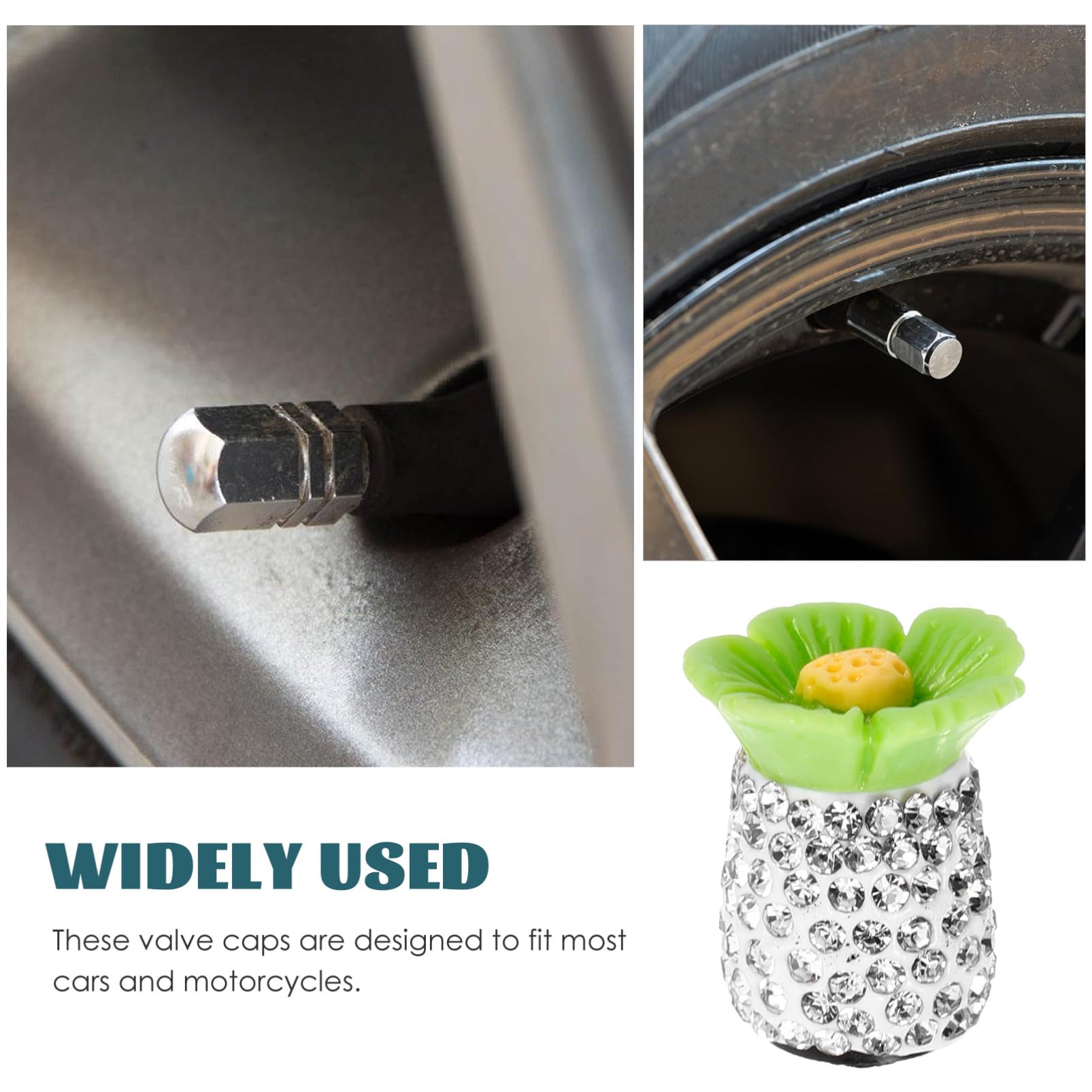 Cabilock 5 Series Tapas De Válvula De Diamante Detalles para Tapa De Neumático Tapa De Válvula De Aire Tapa De Vástago De Válvula De Neumático Tapa De Válvula De Rueda 4 Piezas x 5