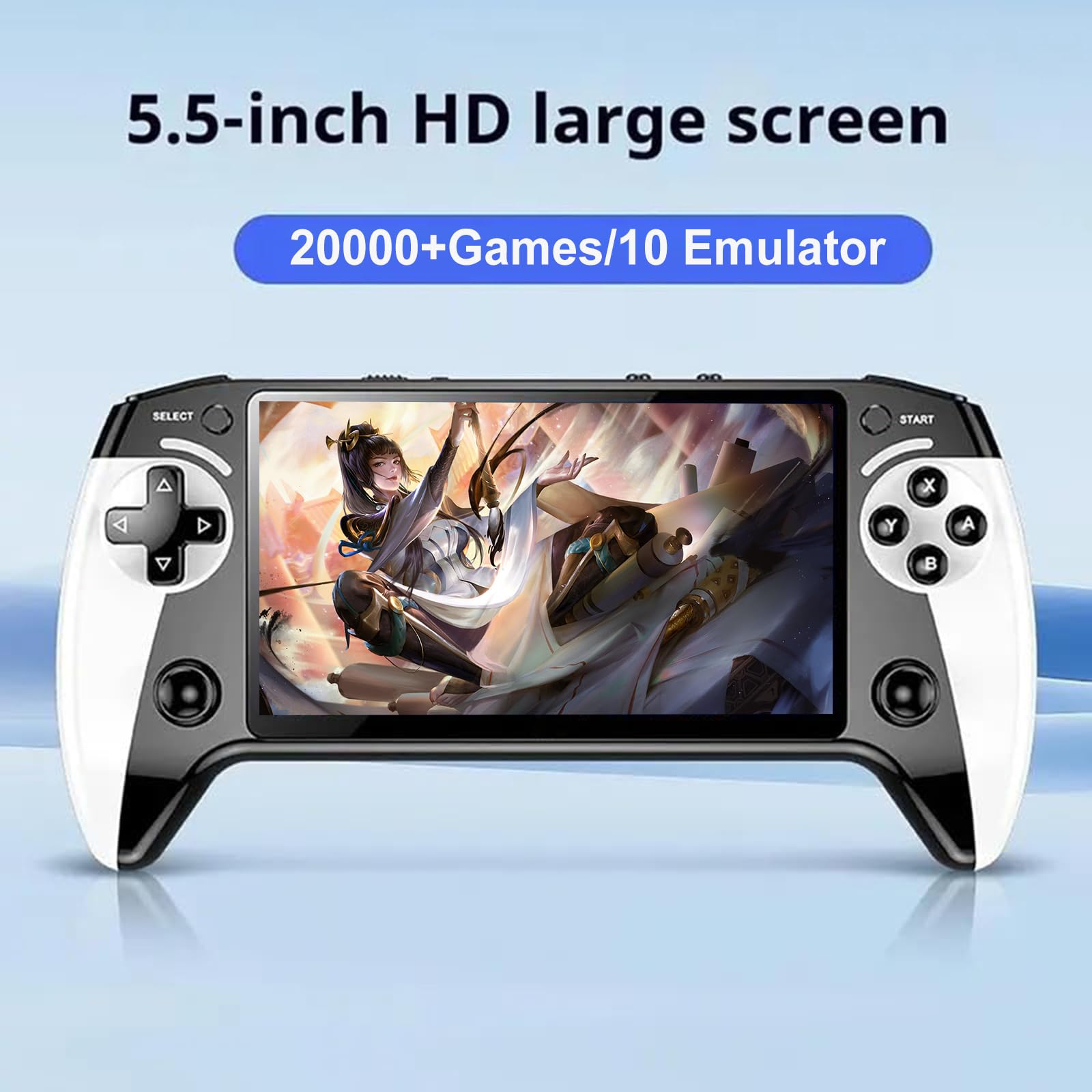 2 set di console per videogiochi retrò, supporta oltre 20000 giochi classici, console di gioco portatile, schermo da 5,5 pollici, lettore per videogiochi retrò per bambini e adulti, si collega alla TV