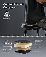 Vista 5 de VASAGLE EKHO Collection - Bar Stools Set of 2, Counter Height Bar Stools, Kitchen Counter Stools, Mid-Century Modern Backless Counter Stools, Negro