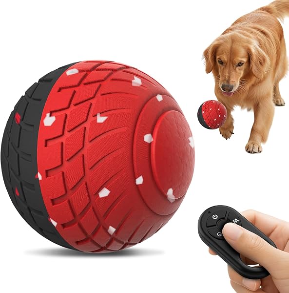 HETOO Smart Interactive Dog Ball, Remote Control Moving Dog Toys, 3.2 Inch