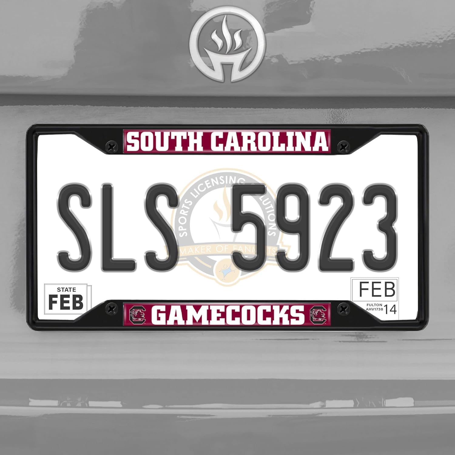 FANMATS 31280 South Carolina Gamecocks Metal License Plate Frame Black Finish - Image 2