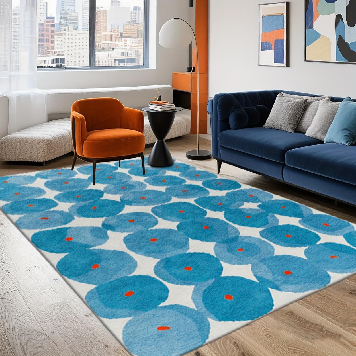 Tapis de salon moderne lavable et antidérapant