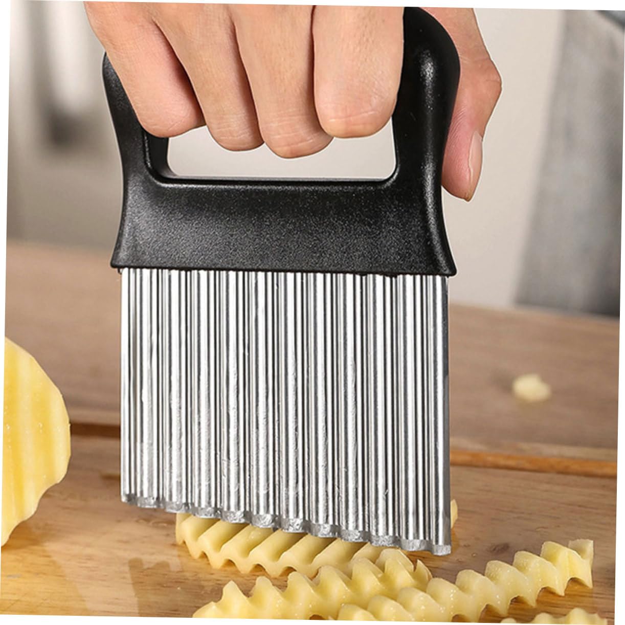 Tagliapatate Ondulato In Acciaio Inox - Affettatrice Per Patate, Verdure E Chips - Foto 8
