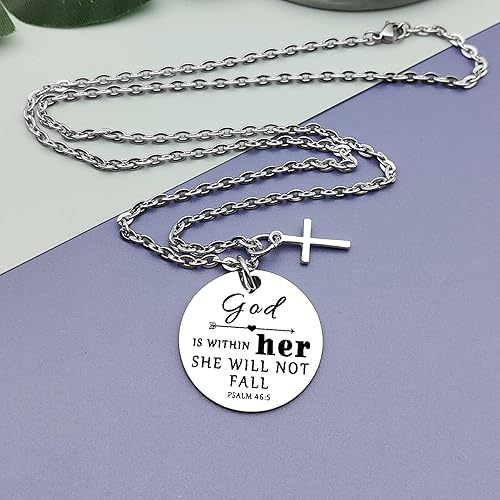 Miniatura 5 de Vadaka Collar cristiano para mujer, joyería cristiana religiosa, versículo de la Biblia, regalo de oración y bautismo, colgante de joyería de