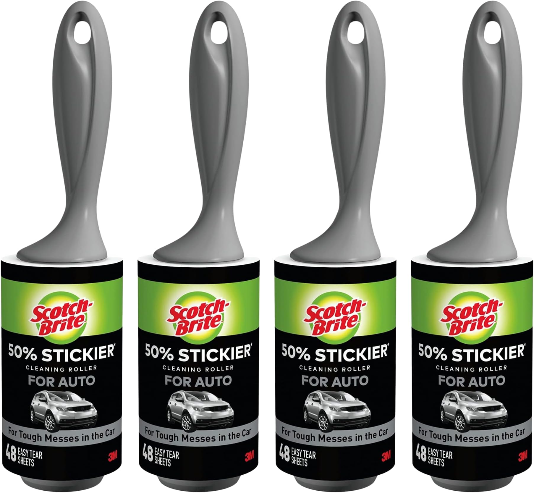 50% Stickier Auto Lint Roller 4 Rollers 48 Sheets Per Roller (192 Sheets Total)