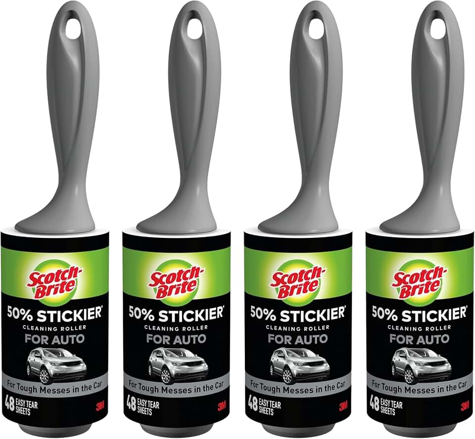 50% Stickier Auto Lint Roller 4 Rollers 48 Sheets Per Roller (192 Sheets Total)