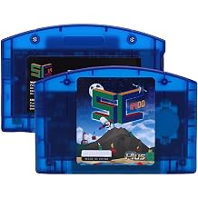 Gugxiom SC64 Open Source Game Cartridge for N64 Console, Flash Cart 16GB Card, Plays 64DD & NES SNES GB GBC Rom, Tech with USB C, RTC Real Time Clock Backup Blue Transparent