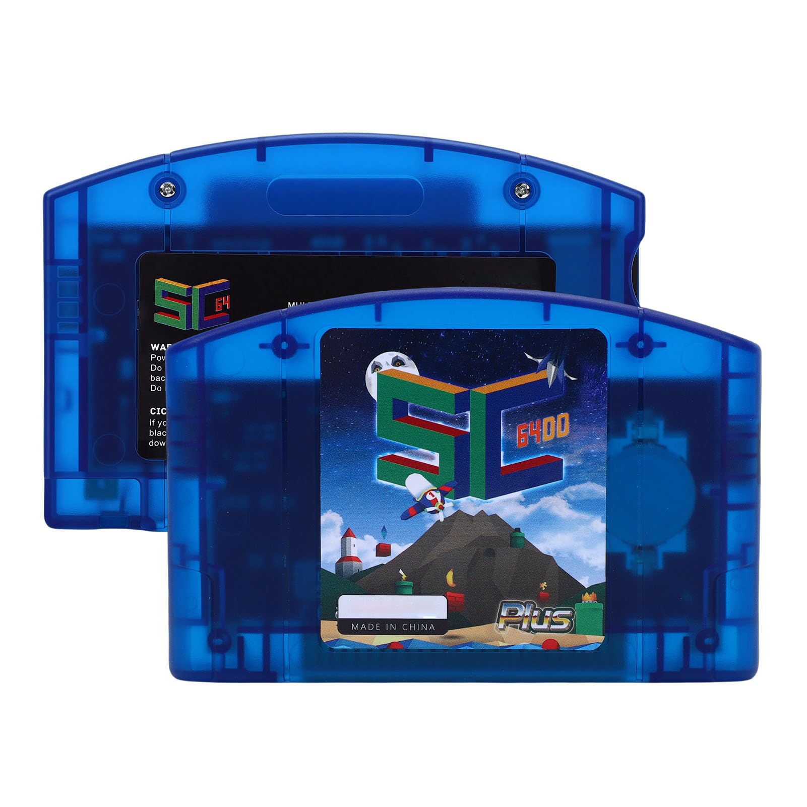 GOWENIC Cartucho de Juego Retro HD N64 de 64 MB |Tarjeta de Lectura Rápida de Código Abierto con Guardado Automático para Consola N64 (azul transparente)