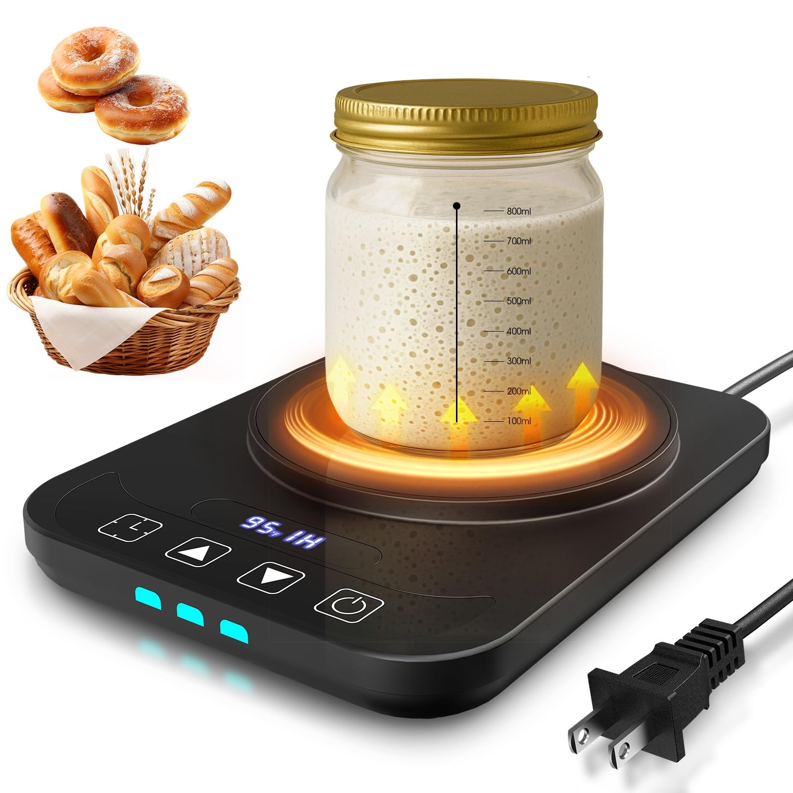 Chauffe-plat pour levain débutant avec thermostat précis tapis de cuisine