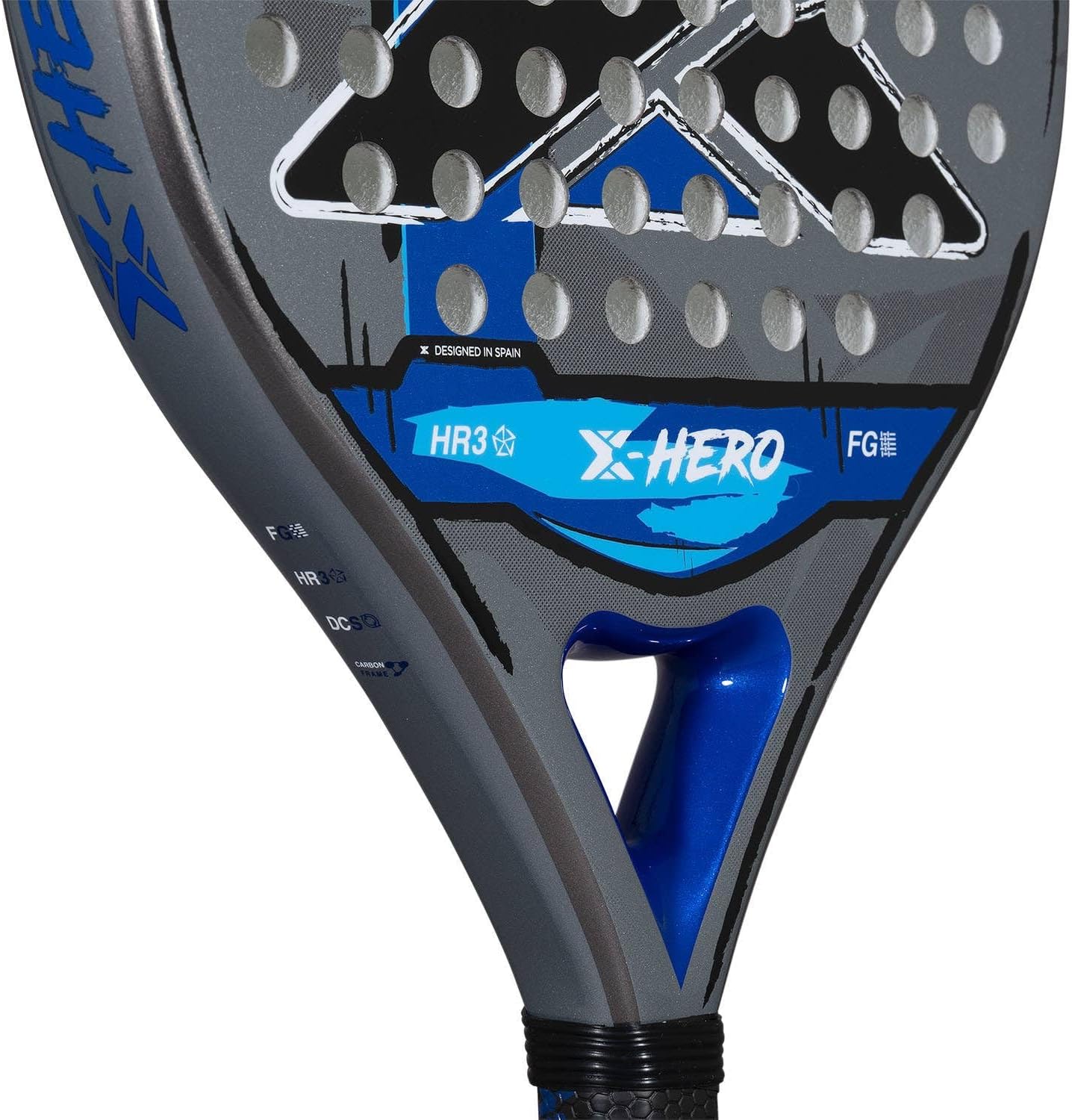 NOX Padel Racket X-Hero 2026 | Round Shape Pala Padel for Beginners & Intermediate Players | Carbon Frame, 3K Fiber Glass Face, HR3 White Eva Core | DCS Stability, Lightweight Agility & Gloss Surface