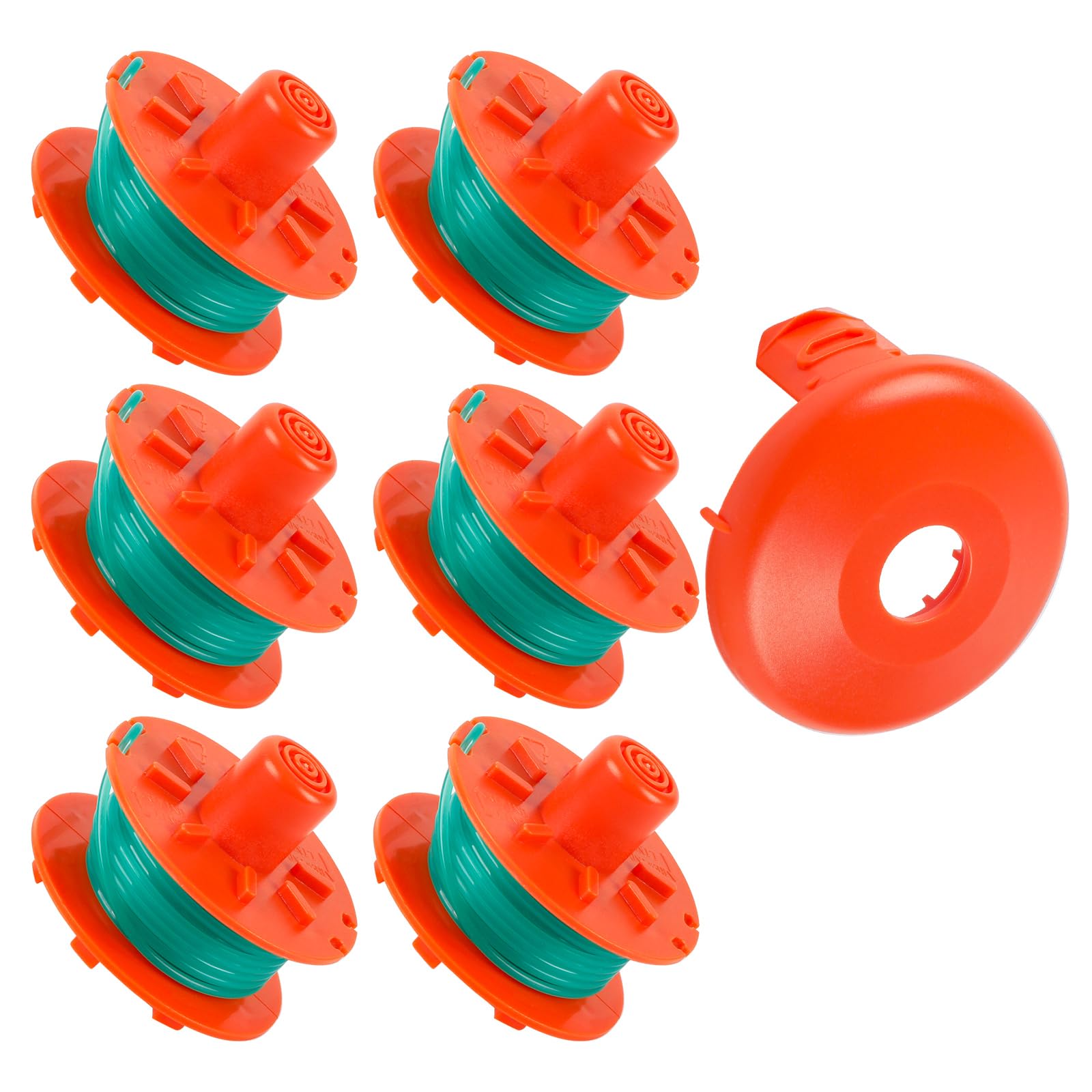 luolety Strimmer Trimmer Spool Line for Gardena 5367-20, 2mm x 4.2m Spool Lines Compatible with Gardena Turbo Trimmer SmallCut 2402 2404 with 05329-20 Spool Cover (6 spool + 1cover)