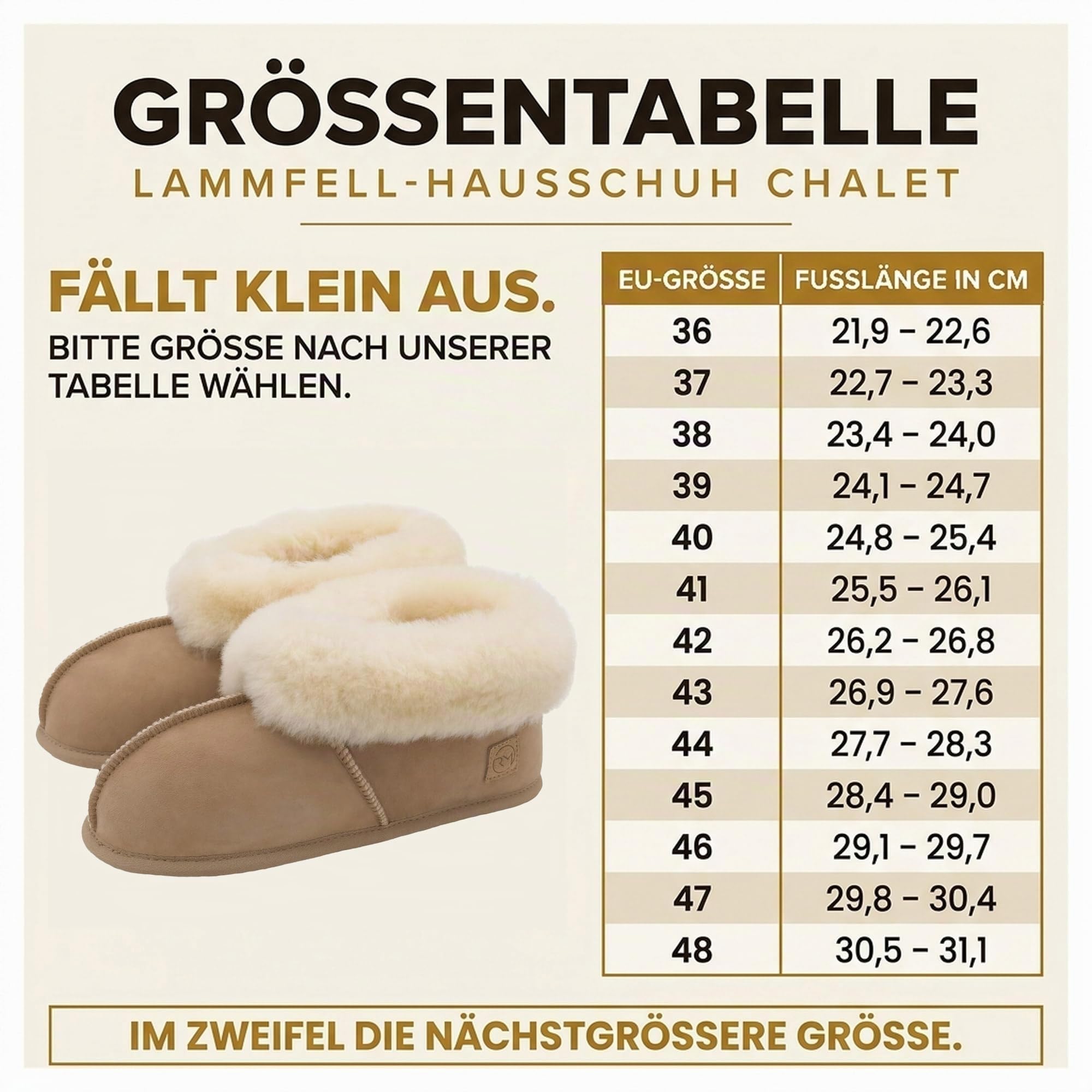 Rohn Moden Lammfell Hausschuhe für Damen und Herren – Chalet – Warme Hausschuhe mit Schaffell & weicher Ledersohle – Winter Pantoffeln für zuhause – Slipper gefüttert - Braun Grau