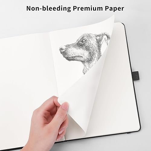 Miniatura 103 de RETTACY Cuaderno de diario de puntos y viñetas, paquete de 2, 160 páginas numeradas por paquete, tamaño mediano A5 (5.7 x 8.3 pulgadas), papel Negro