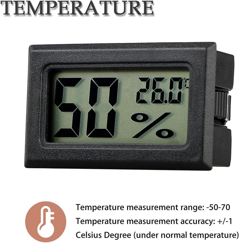 Veanic 4-Pack Mini Digital Electronic Temperature Humidity Meters Gauge Indoor Thermometer Hygrometer LCD Display for Humidors Car Greenhouse Indicator Room - Celsius ℃ Display