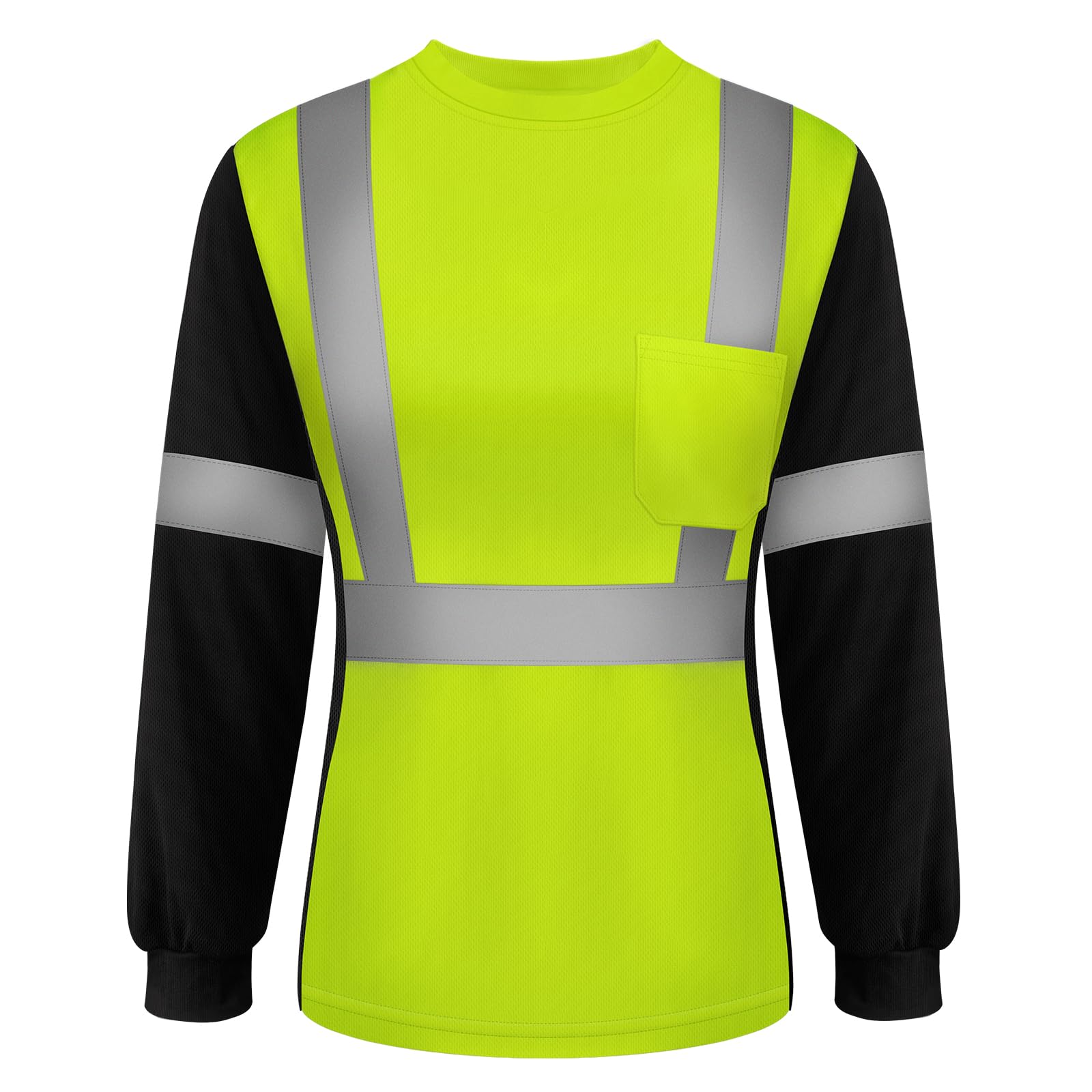 TCCFCCT Safety Shirt for Women - Class 3 Long Sleeve Hi Vis, Quick Dry, WP-Yellow-LR S