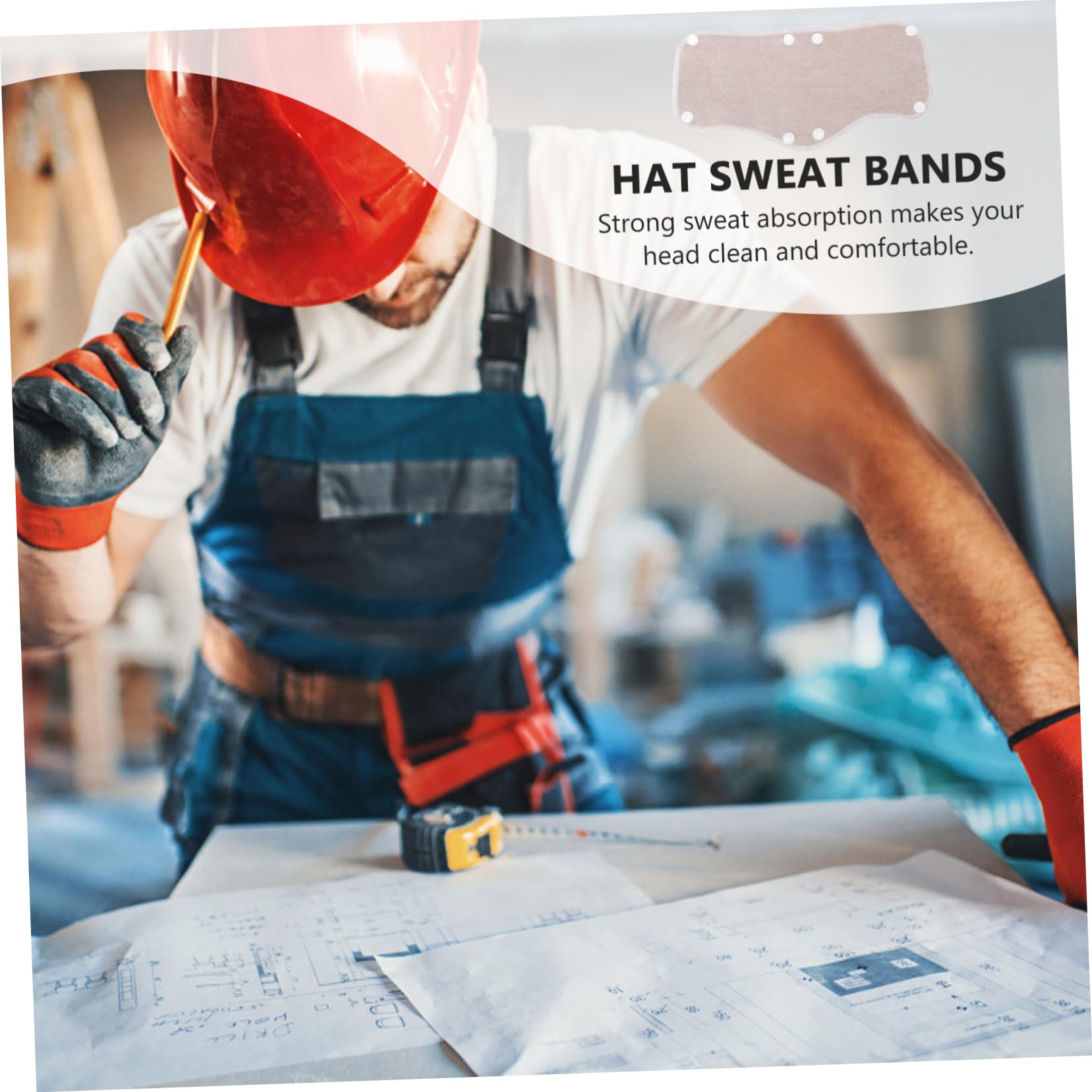 Mikikit 30stücke Schweißband Für Schutzhelme Atmungsaktive Und Wiederverwendbare Schweißbänder Und Schweißabsorbierend Für Optimale Arbeitseffizienz Für Baustellen Und
