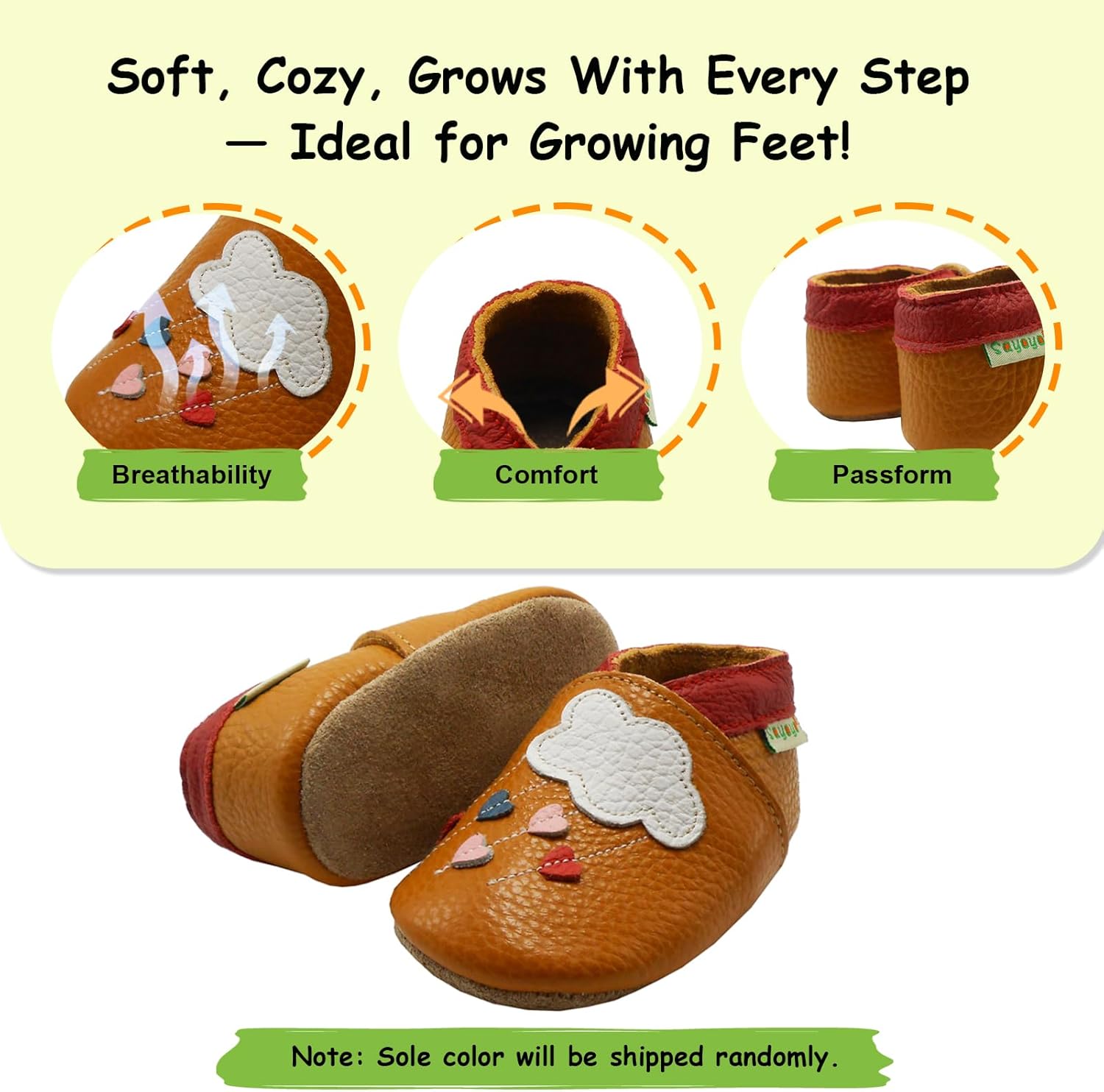 SAYOYO Soft Sole Leather Baby Boys Shoes Baby Girls Moccasins Toddler Slippers First Walking Crib Shoes - Image 4