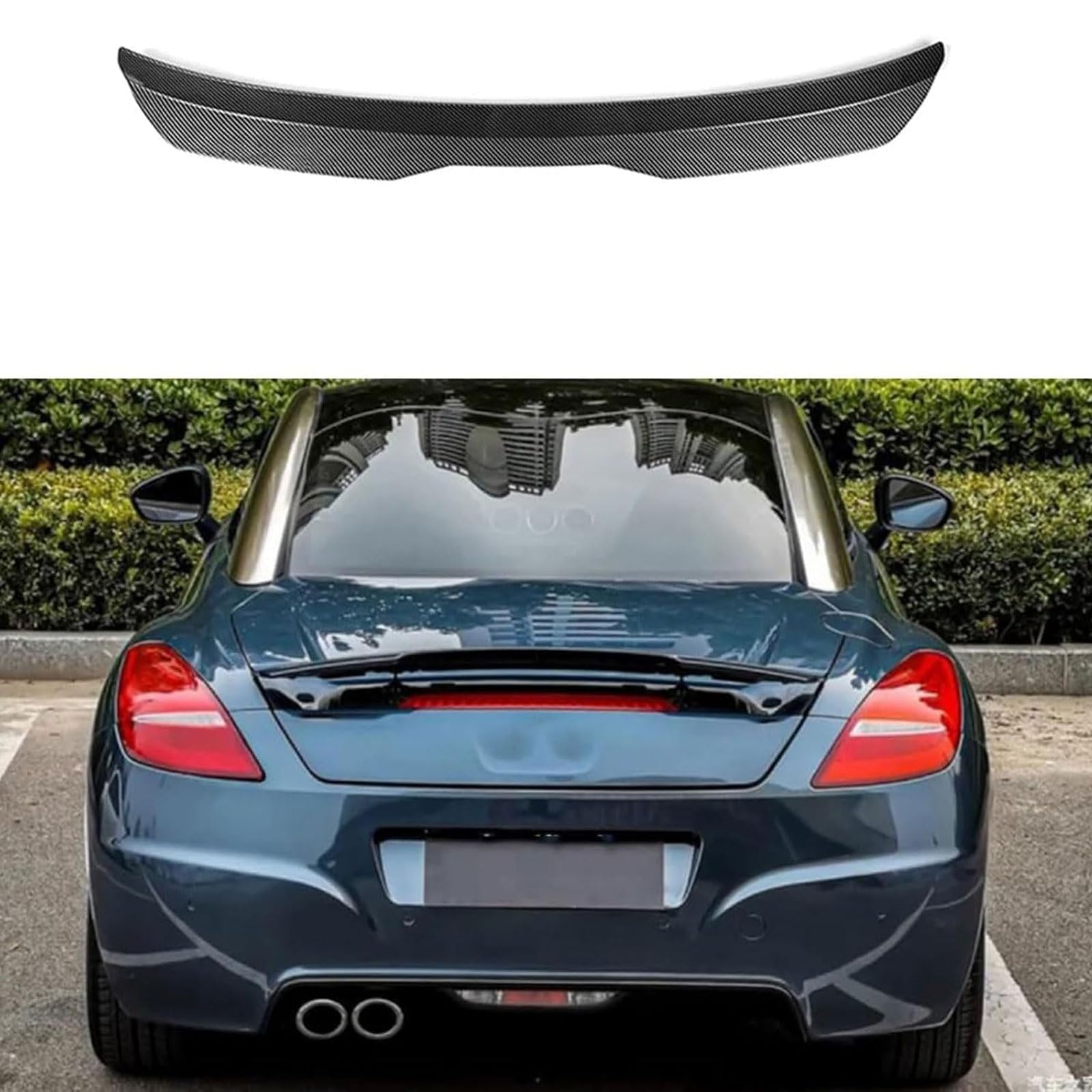 Car Rear Trunk Spoiler Wing for Peugeot RCZ 2010 2011 2012 2013 2014 2015, Car Rear Spoiler Splitter Car Rear Roof Spoiler Car Exterior Modification Accessories,Carbon Fiber Look