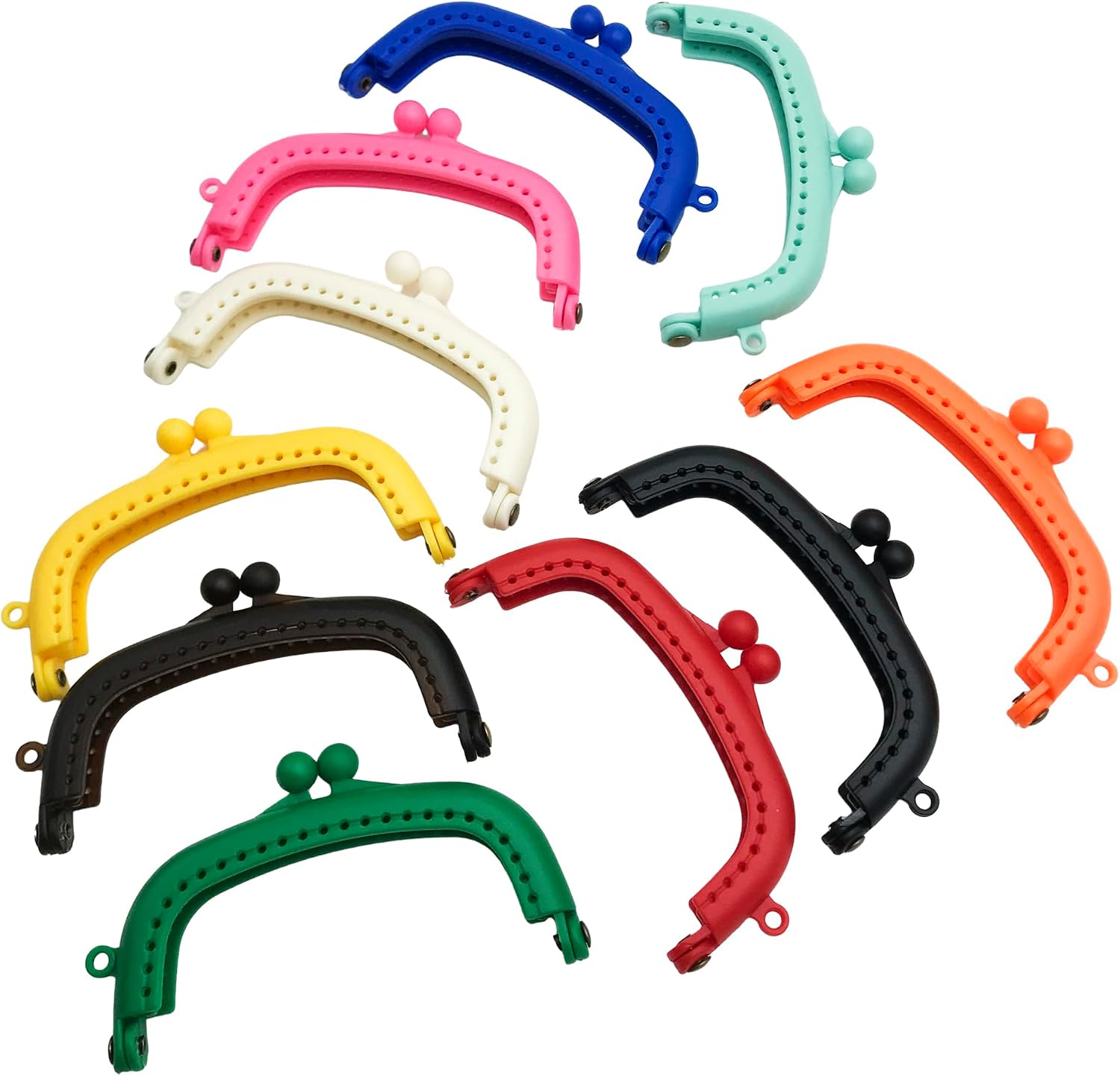 10pcs Mix Colors Plastic Purse Bag Kiss Clasp Lock Frame Coin Purse for Bag Sewing Craft Tailor Sewer 8.5cm/3.35 inch J003