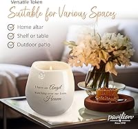 Vista 3 de Pavilion - Vela de cerámica llena de soja de 8 onzas con texto en inglés "I Have an Angel Watching Over Me from Heaven