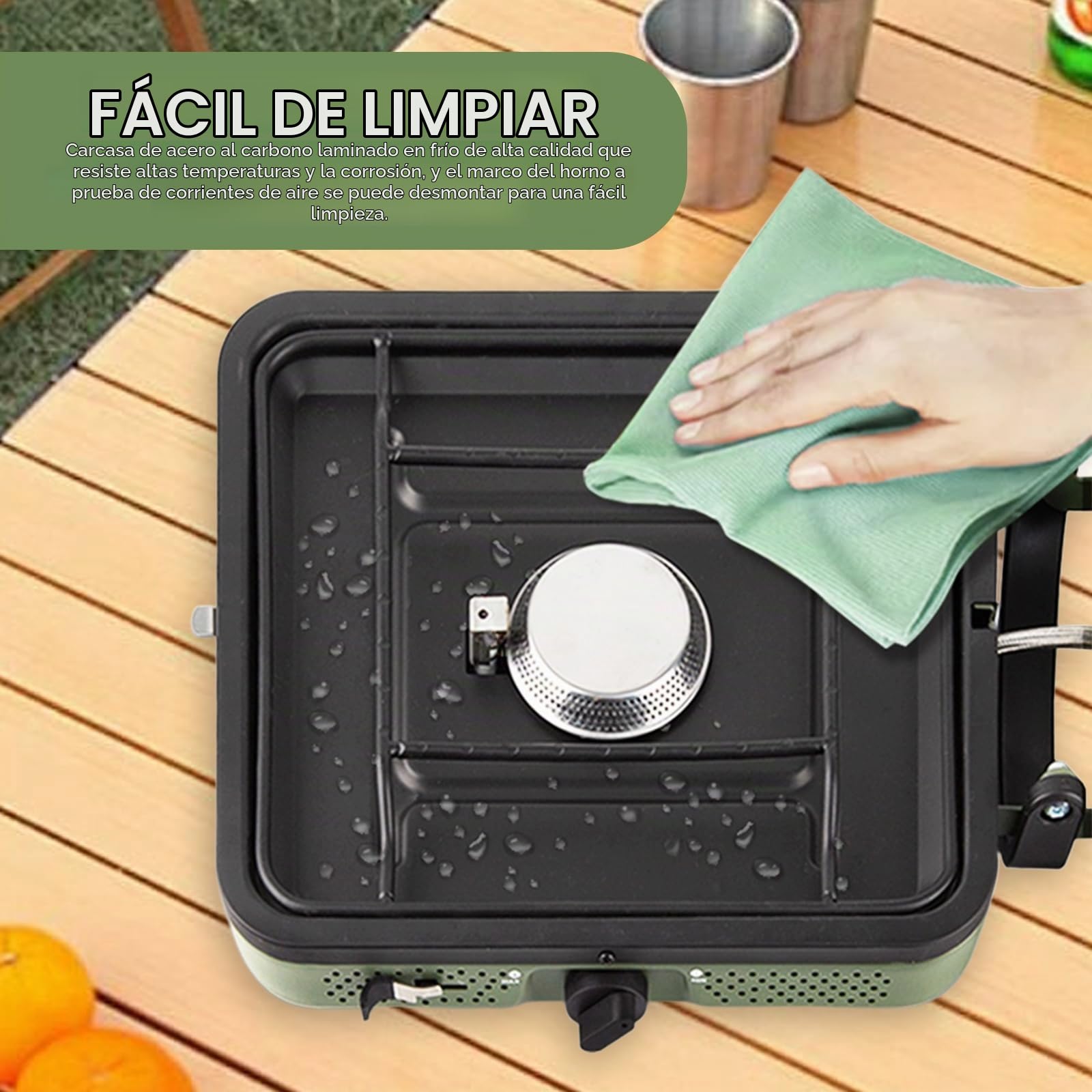Estufa De Camping, 2 En 14400 W 2 Quemadores Estufa De Gas Portátil Plegable Quemador Ajustable Con Parrilla Y Asa Para Manguera Bolsa Transporte Para Cocinar En Camping (Sin Tanque De Gas)