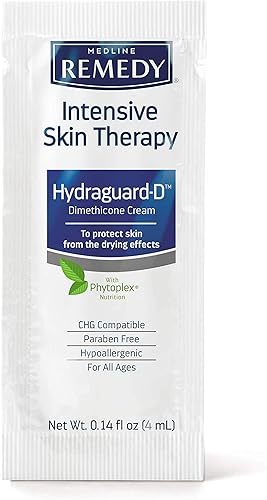 Medline Remedy - Crema de silicona especializada para hidratación de la piel, fórmula curativa avanzada, paquete de 0.14 oz, paquete de 144
