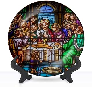 Ceramic Hanging Decorative Plate Spain March 5 2020 The Modern Fresco of Last Supper in Wall Plate Ceramic Ornament for Home & Office, Dining, Parties, Wedding Collector Plate
