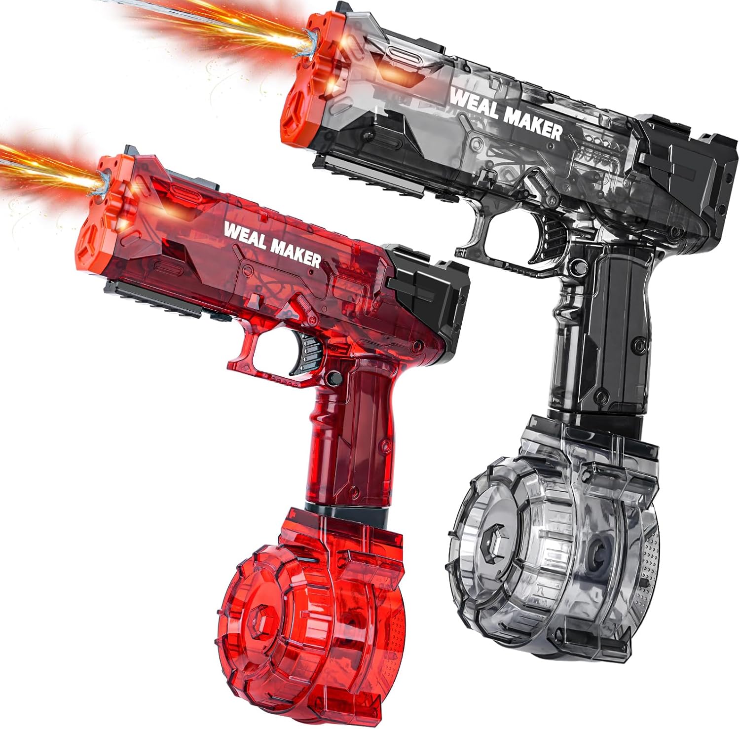 2Packs Electric Water Guns with LED Flash and USB-C Charging, Designed for Epic Aquatic Fun, Automatic Squirt Guns 25-30 FT Range, Outdoor Summer Toys for Backyard Water Theme Party Fun