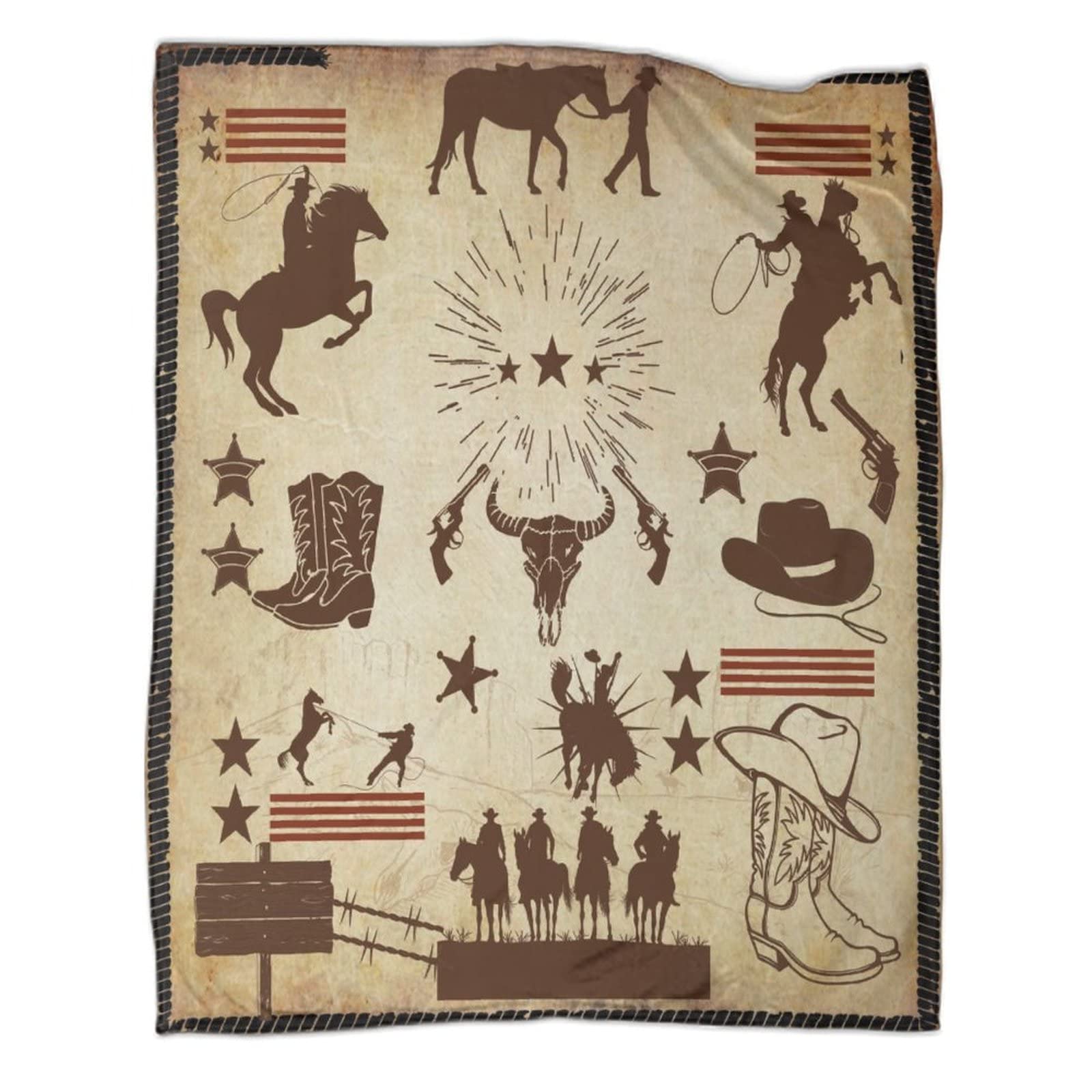 Csafyrt Couverture Amérindienne Vintage 28x39 Pouces - Throw Western Polyester Doux Et Facile à Entretenir