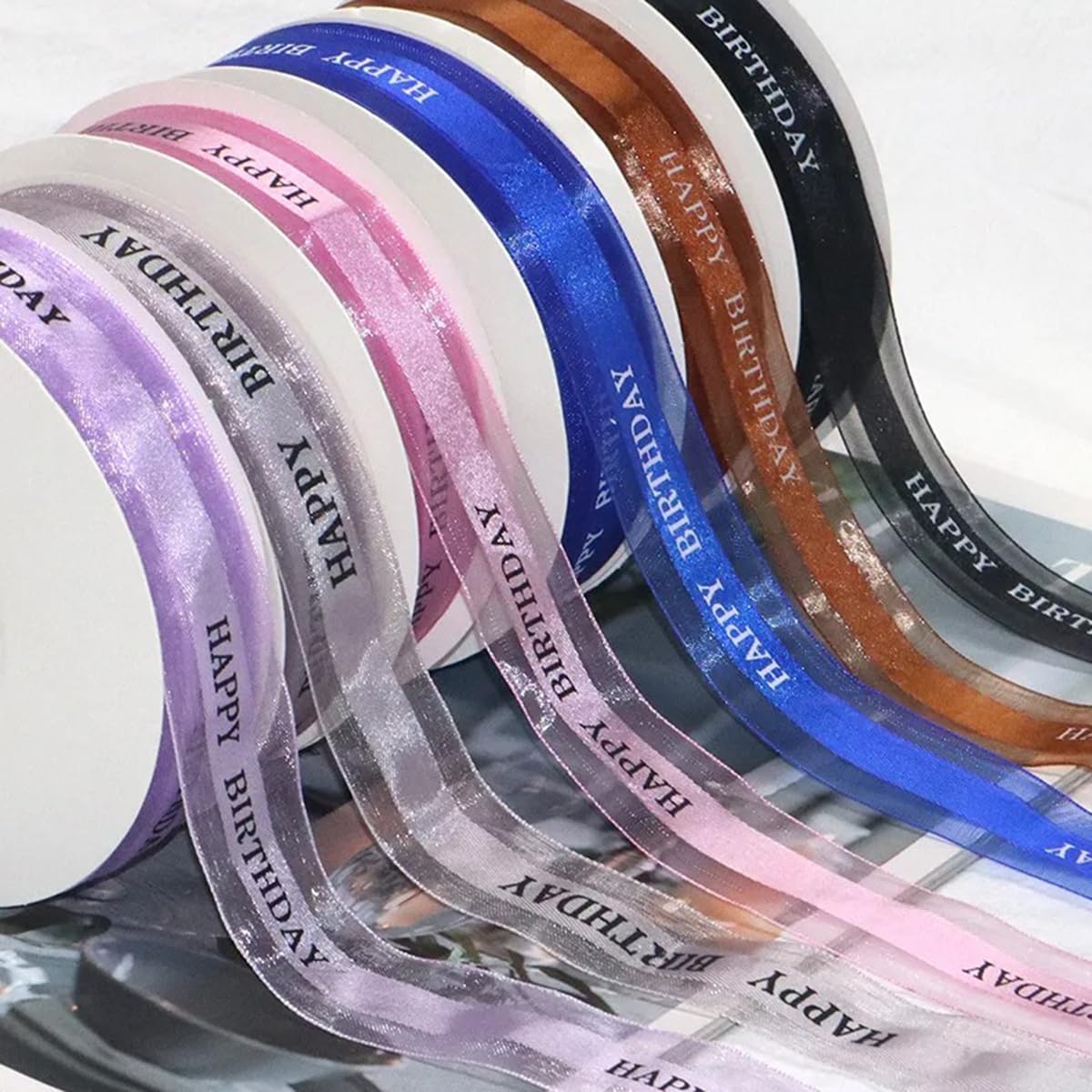 Ruban en polyester satiné personnalisable 25mm avec logo imprimé pour cadeau de mariage