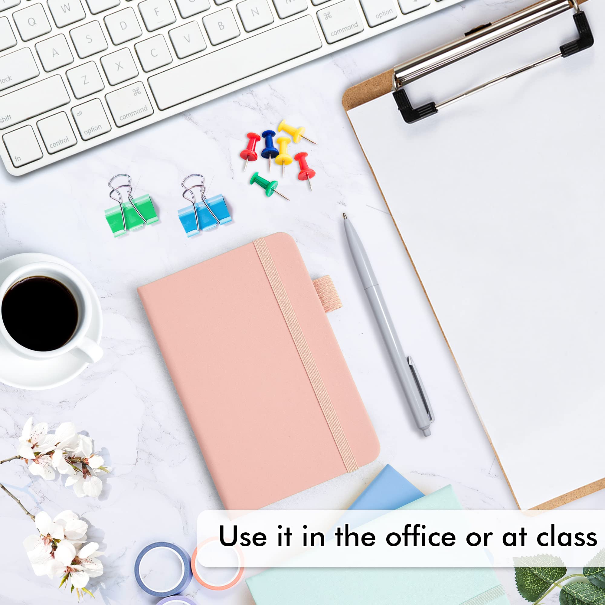 Feela Set 6 Taccuini Tascabili A6 Con Copertina Rigida - A Righe, Con Portapenne E 6 Penne, Colorati - Foto 6