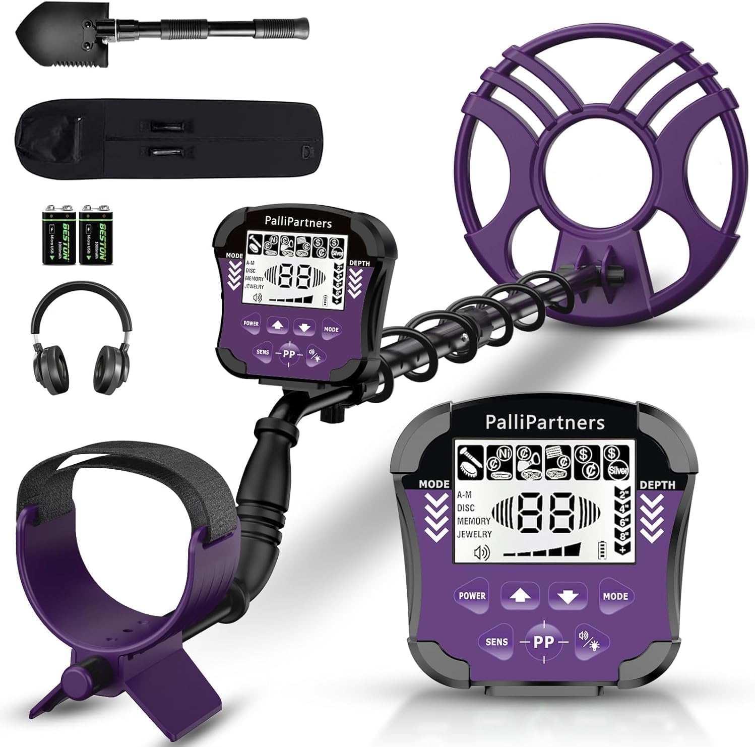 Metal Detector for Adults Waterproof-Professional Higher Accuracy Gold Detector with LCD Display,5 Mode,Advanced DSP Chip 12" Coil(Purple)