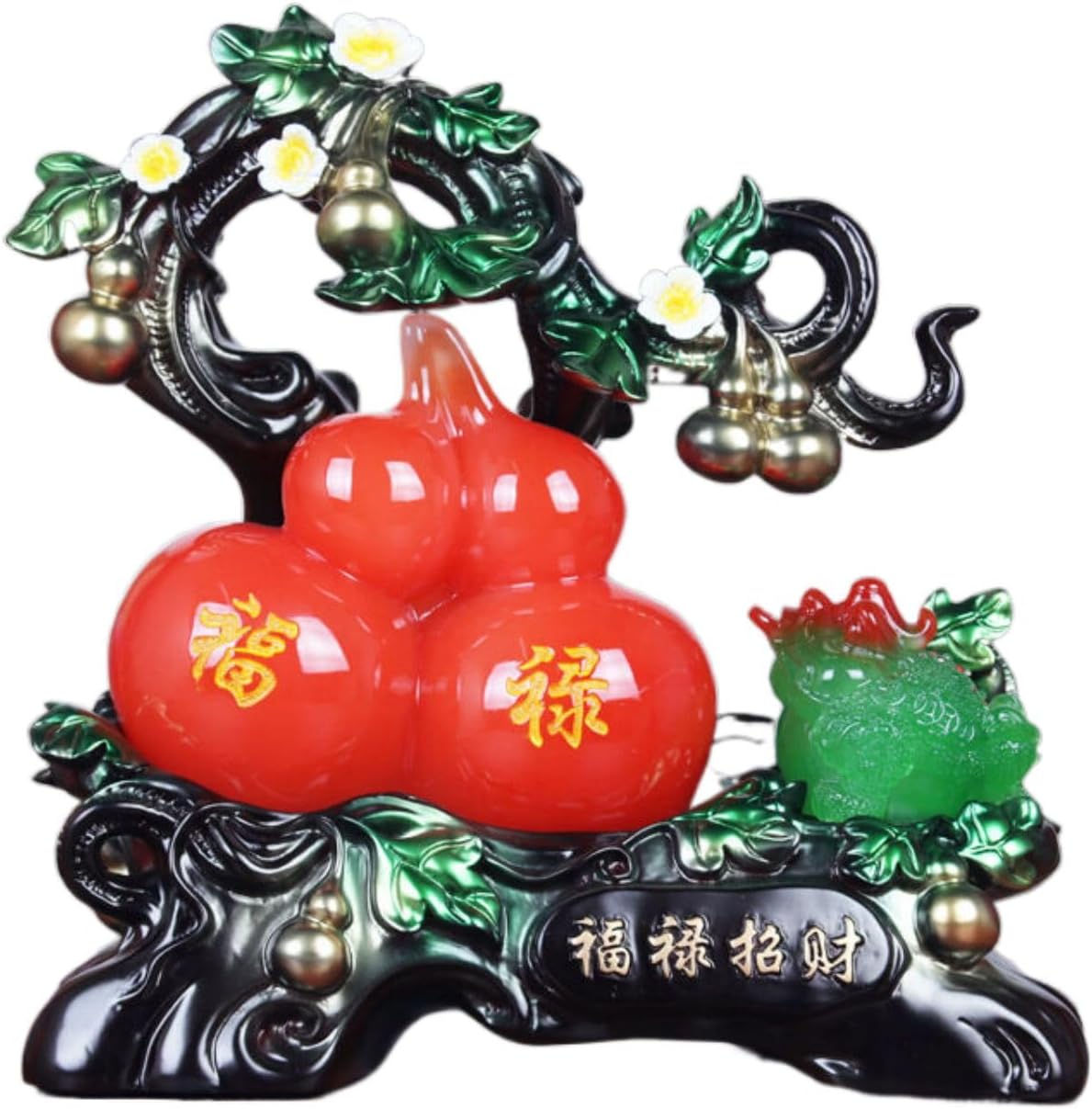 Feng Shui Figurine Lucky Money Toad Decorations 金蟾招财纳福葫芦 Pure Copper Gourd Retro Home Decor Tabletop 摆件 Feng Shui Figurine Home Office Decor Chinese Gifts 家居客厅酒柜装饰工艺礼品中式玄关摆设 8555